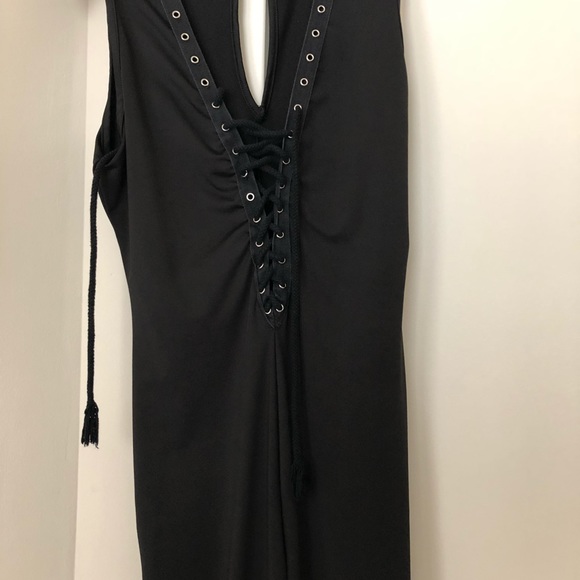 black form fitting jumpsuit